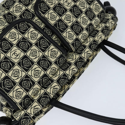 Chanel Camellia shoulderbag Canvas, BLACK, CANVAS, Shoulder bag