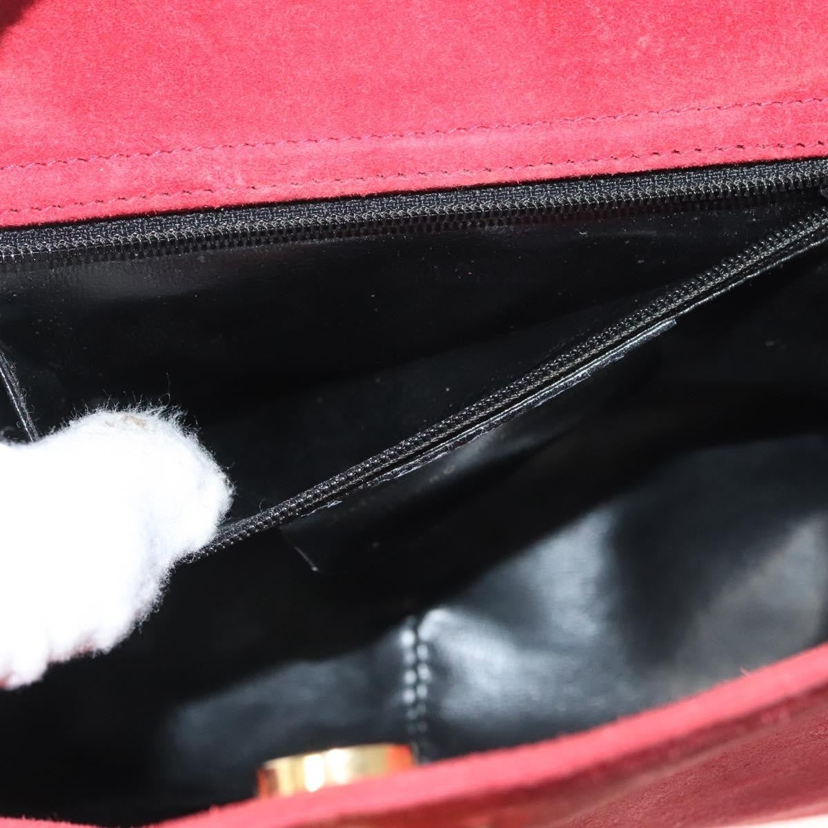 Salvatore Ferragamo Gancini Shoulder Bag Suede, RED, SUEDE, Shoulder bag