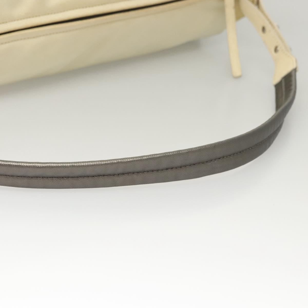 Chanel Biarritz Hobo Quilted Coated Canvas, SILVER, CANVAS, Shoulder bag