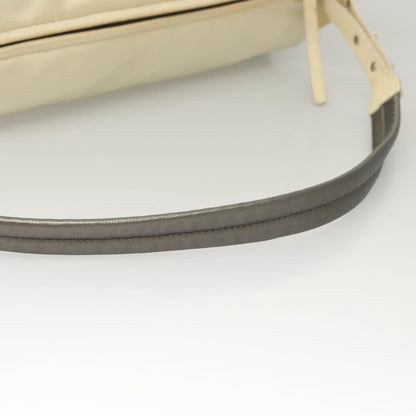 Chanel Biarritz Hobo Quilted Coated Canvas, SILVER, CANVAS, Shoulder bag