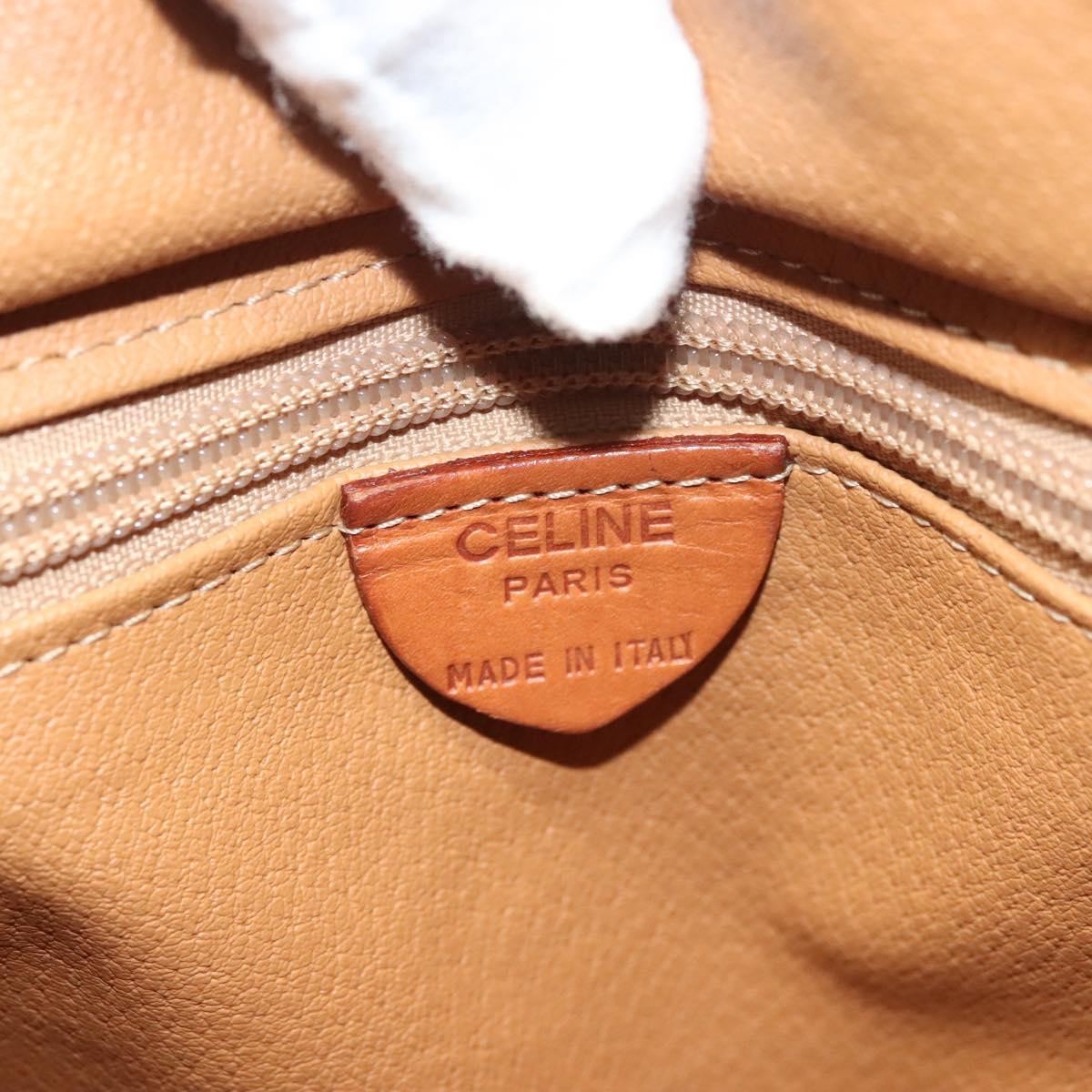 Celine Macadam Handbag Macadam with leather, BROWN, CANVAS, Handbag