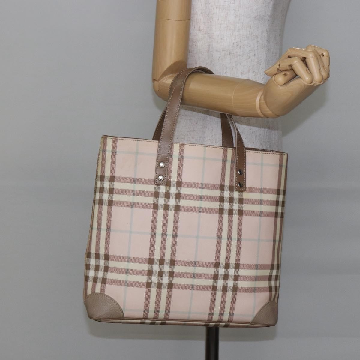 Burberry Nova Check Tote canvas check pattern, PINK, CANVAS, Tote bag