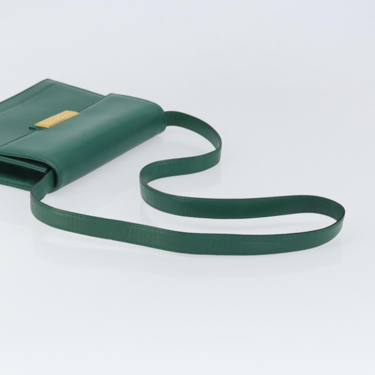 Christian Dior Vintage Shoulder Bag Leather, GREEN, LEATHER, Shoulder bag