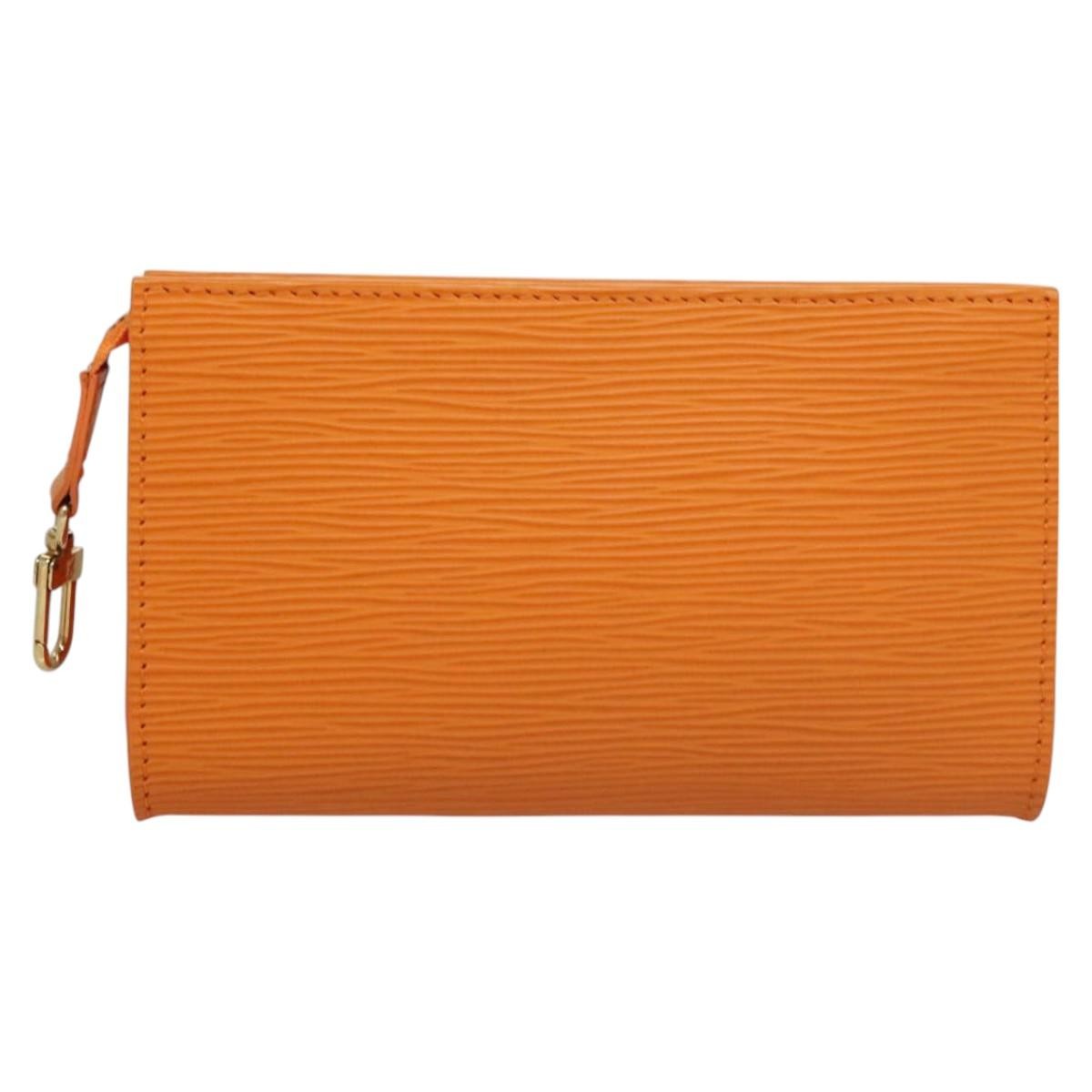 Louis Vuitton Pochette Accessoires Epi Leather, ORANGE, LEATHER, Clutche & pouche