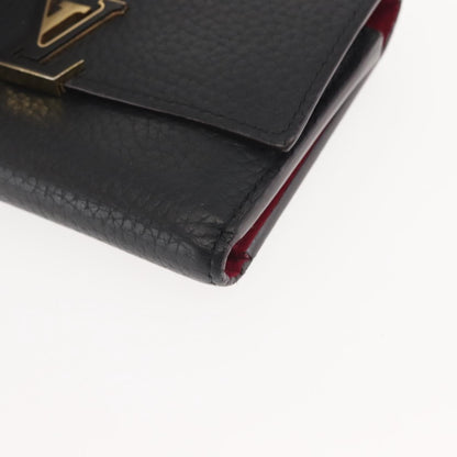 Louis Vuitton Capucines Compact wallet Leather, BLACK, LEATHER, Wallets