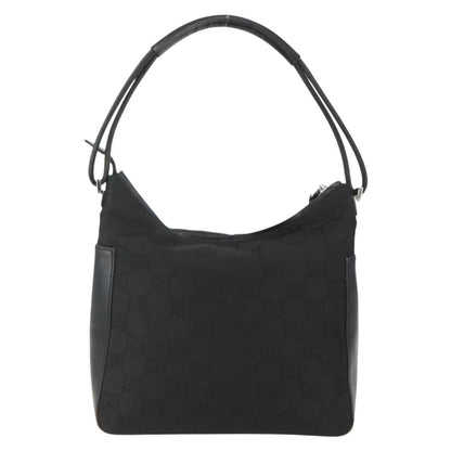 Gucci Vintage Zip Hobo GG Canvas and Leather, BLACK, CANVAS, Shoulder bag