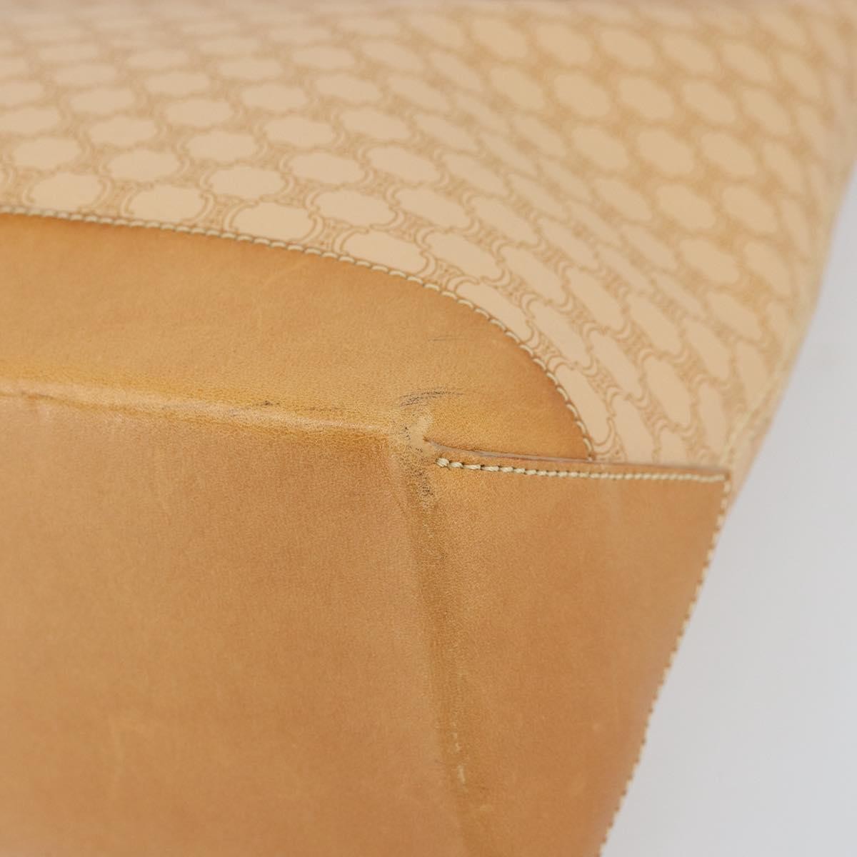 Celine Vintage Macadam Tote bag Canvas and Leather, BEIGE, CANVAS, Tote bag