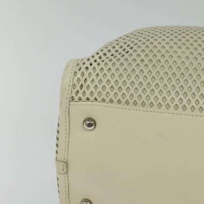 Chanel Deauville Tote Perforated leather, WHITE, LEATHER, Tote bag
