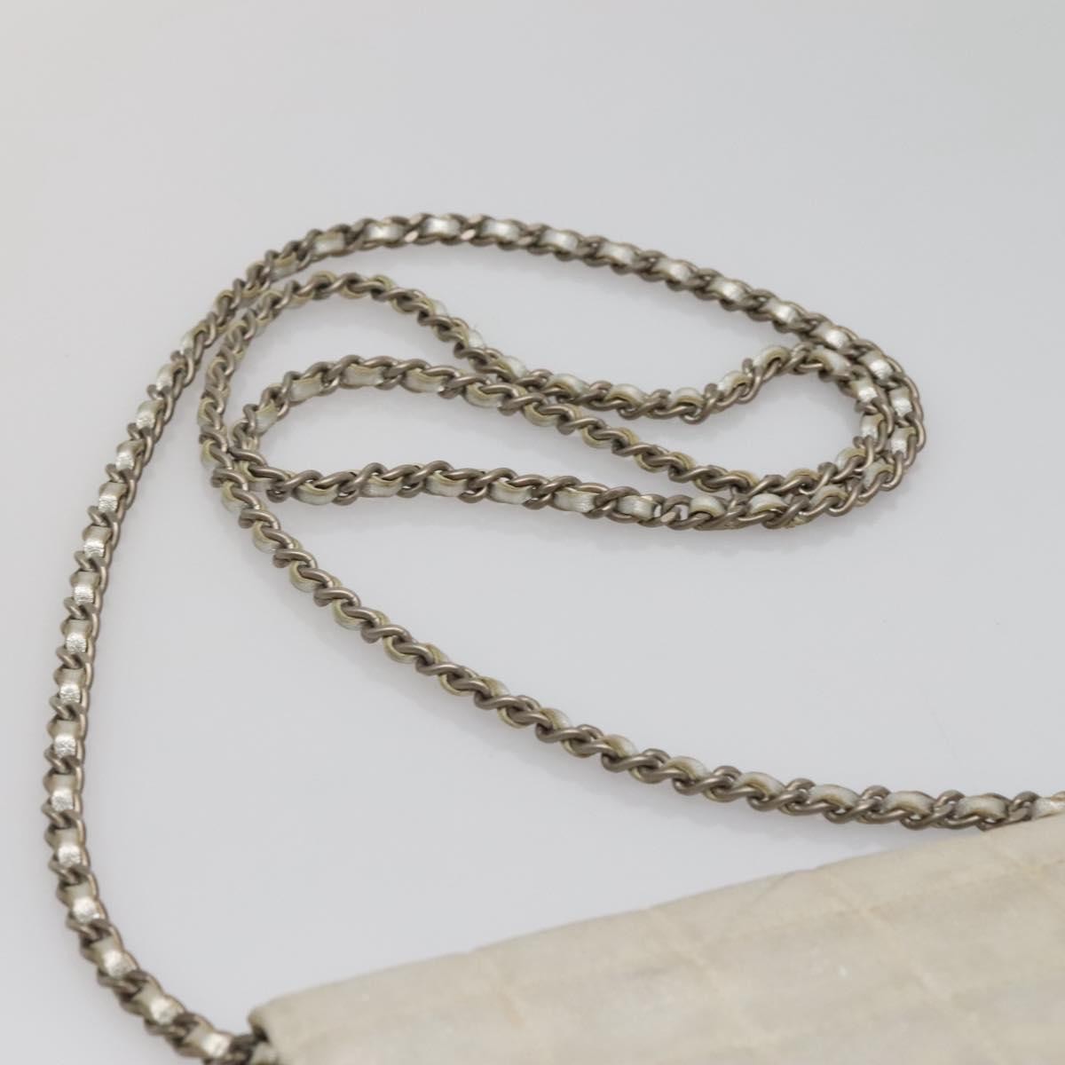 Chanel Travel Line Wallet on Chain Quilted Nylon, Silver, Nylon, Wallet
