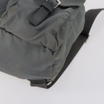 Prada Double Front Pocket Backpack Tessuto, Gray, Nylon, Backpack