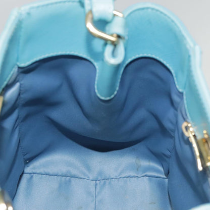 Salvatore Ferragamo Vara Bow Chain Tote Leather, BLUE, LEATHER, Tote bag