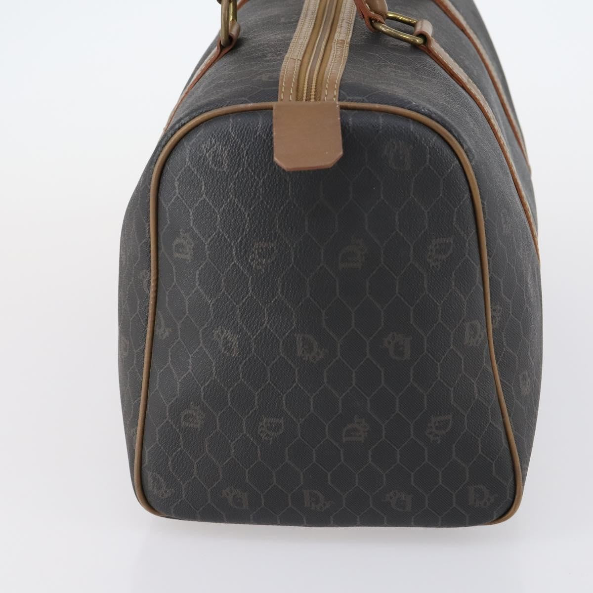 Christian Dior Vintage Honeycomb Boston bag Canvas and Leather, BLACK, CANVAS, Travel bag