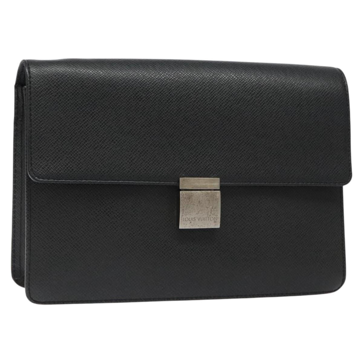 Louis Vuitton S Lock A4 Wristlet Pouch Macassar Monogram Canvas, BLACK, LEATHER, Clutche & pouche
