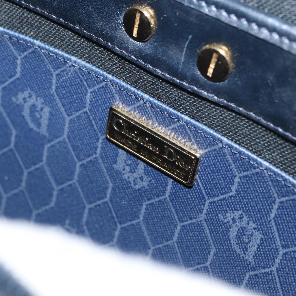 Christian Dior Vintage Honeycomb Shoulder Bag Canvas, NAVY, CANVAS, Shoulder bag