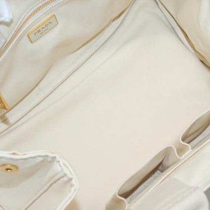 Prada Canapa Tote Canvas, White, Canvas, Tote Bag