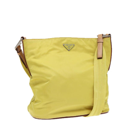 Prada Vintage Shoulder Bag Tessuto, Yellow, Nylon, Shoulder Bag