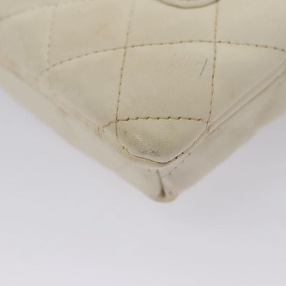 Chanel Cambon Crossbody Bag Quilted Leather, WHITE, LEATHER, Shoulder bag