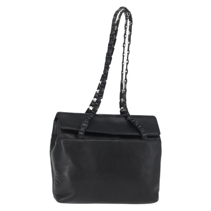 Salvatore Ferragamo Vintage Shoulder Bag Leather, BLACK, LEATHER, Shoulder bag
