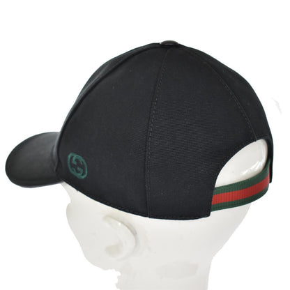 Gucci Web Baseball Cap GG Canvas, BLACK, CANVAS, Head accessory