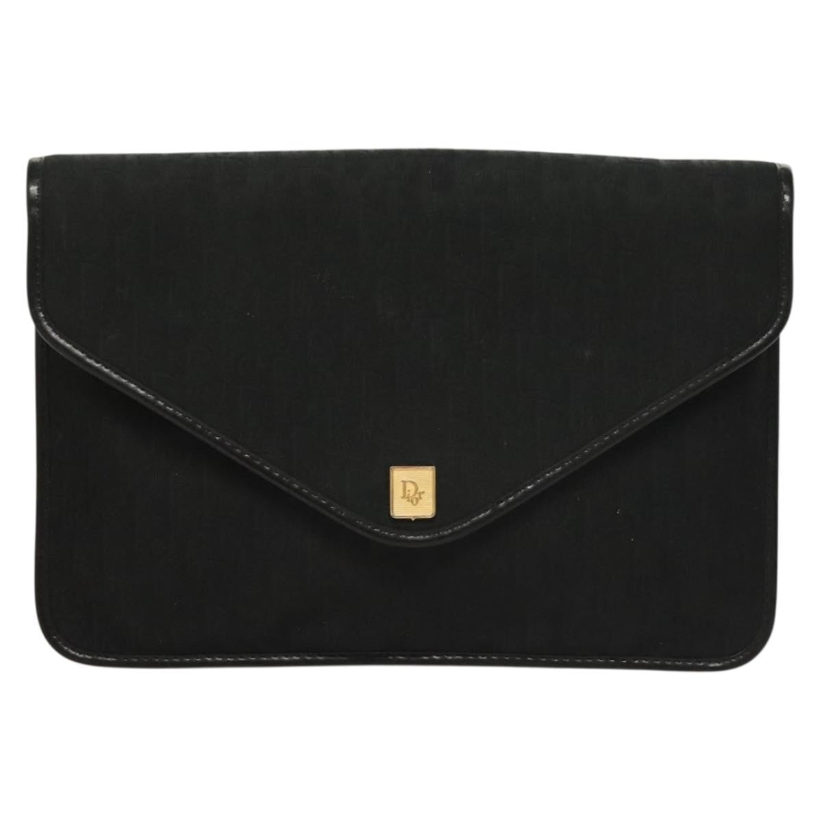 Christian Dior Vintage Trotter Pouch Diorissimo Canvas, BLACK, CANVAS, Clutche & pouche