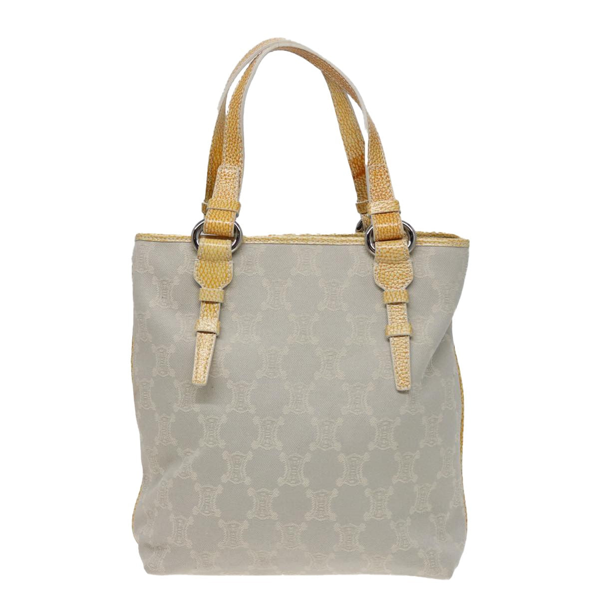 Celine Vintage Macadam Tote bag Canvas, YELLOW, CANVAS, Tote bag