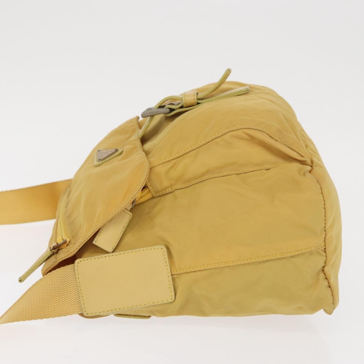 Prada Buckle Messenger Bag Tessuto, YELLOW, NYLON, Shoulder bag