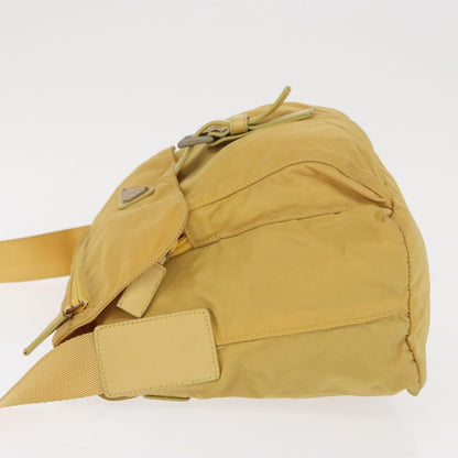 Prada Buckle Messenger Bag Tessuto, YELLOW, NYLON, Shoulder bag