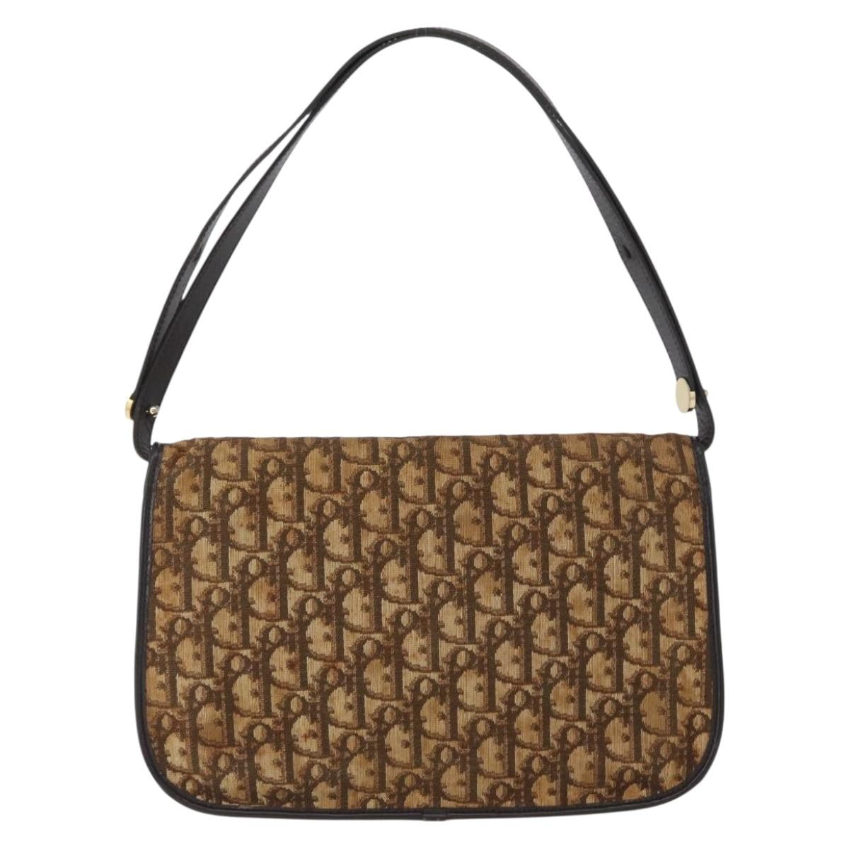 Christian Dior Trotter shoulder bag Canvas, BROWN, CANVAS, Shoulder bag