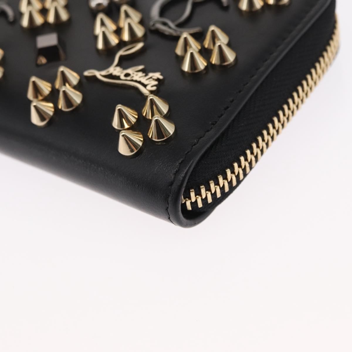 Christian Louboutin Panettone Coin Purse Embellished Leather, Black, Leather, Wallet