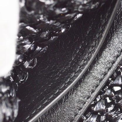 Balenciaga Le Cagole Panier Raffia with Leather, BLACK, LEATHER, Tote bag