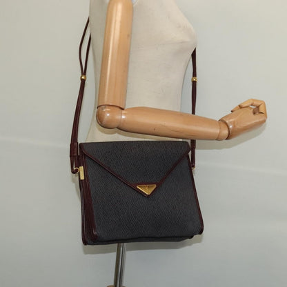 Saint Laurent Vintage Shoulder Bag Canvas, BURGUNDY, CANVAS, Shoulder bag