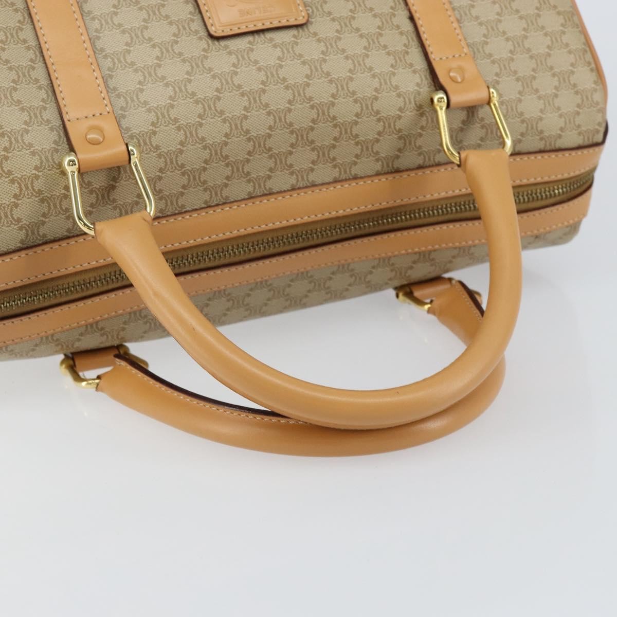 Celine Vintage Duffle Bag Macadam Coated Canvas, BEIGE, CANVAS, Travel bag