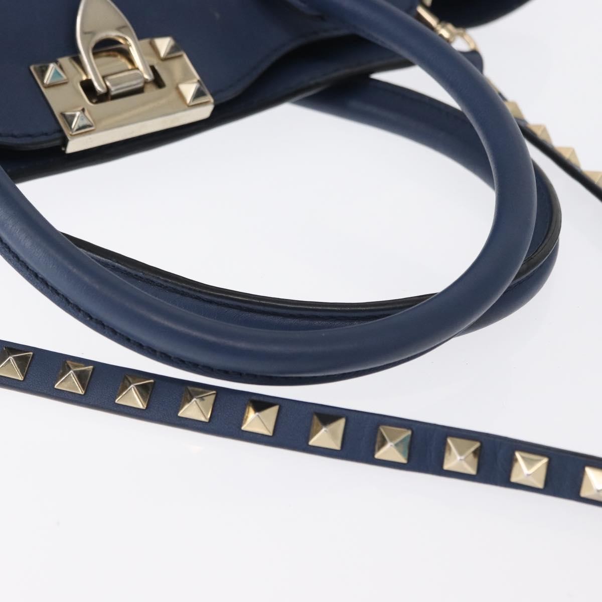 Valentino Garavani Rockstud Tote Rigid Leather, BLUE, LEATHER, Handbag