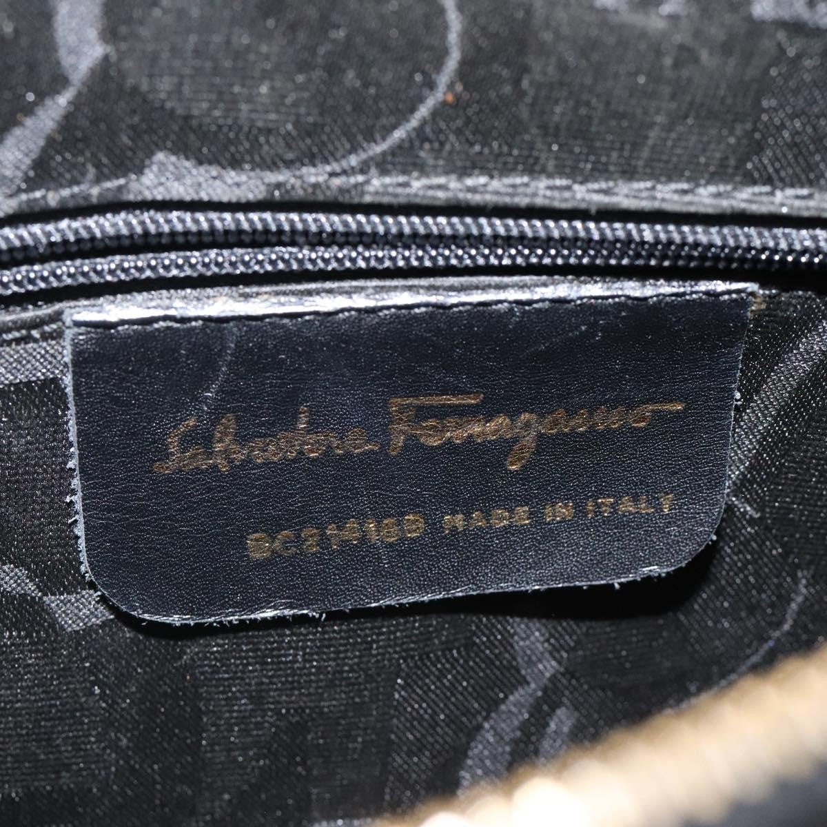 Salvatore Ferragamo Gancini Shoulder Bag Leather, BLACK, LEATHER, Shoulder bag