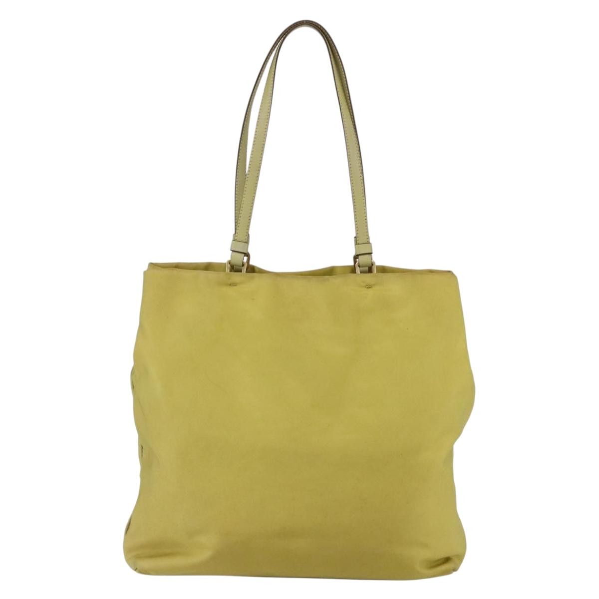 Prada Vintage Tote Tessuto, YELLOW, NYLON, Tote bag