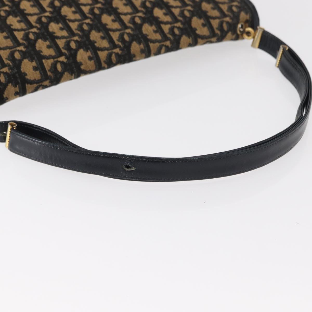 Christian Dior Vintage Trotter Shoulder Bag Canvas, NAVY, CANVAS, Shoulder bag