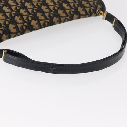 Christian Dior Vintage Trotter Shoulder Bag Canvas, NAVY, CANVAS, Shoulder bag