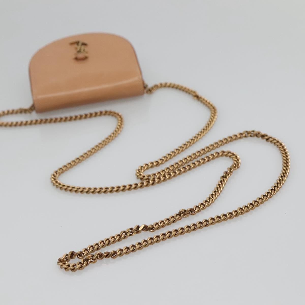 Saint Laurent Le K Chain Crossbody Bag Leather, BEIGE, LEATHER, Crossbody bag