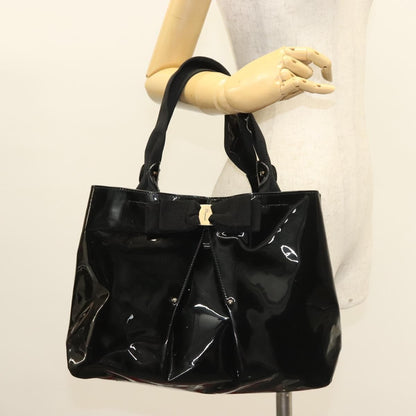 Salvatore Ferragamo Vala Handbag Patent leather, BLACK, PATENT_LEATHER, Handbag