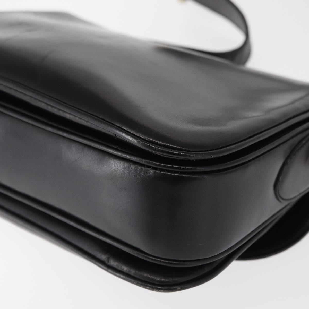Celine Vintage Shoulder Bag Leather, BLACK, LEATHER, Shoulder bag