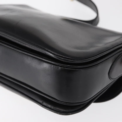 Celine Vintage Shoulder Bag Leather, BLACK, LEATHER, Shoulder bag