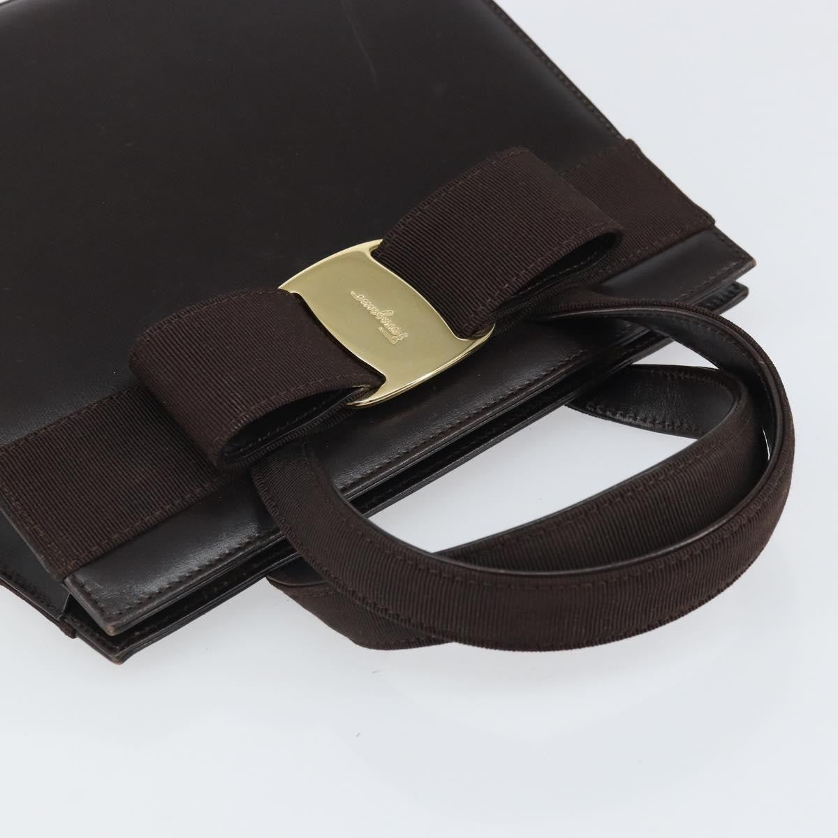 Salvatore Ferragamo Convertible Vara Bow Tote Leather, BROWN, LEATHER, Handbag