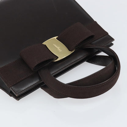 Salvatore Ferragamo Convertible Vara Bow Tote Leather, BROWN, LEATHER, Handbag