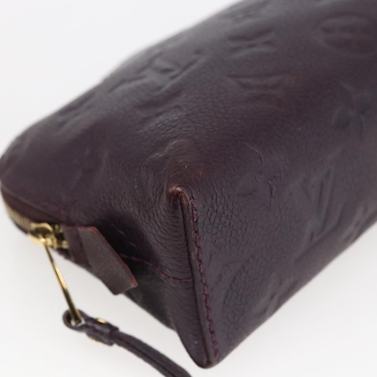 Louis Vuitton Cosmetic Pouch Monogram Empreinte Leather, BURGUNDY, LEATHER, Clutche & pouche