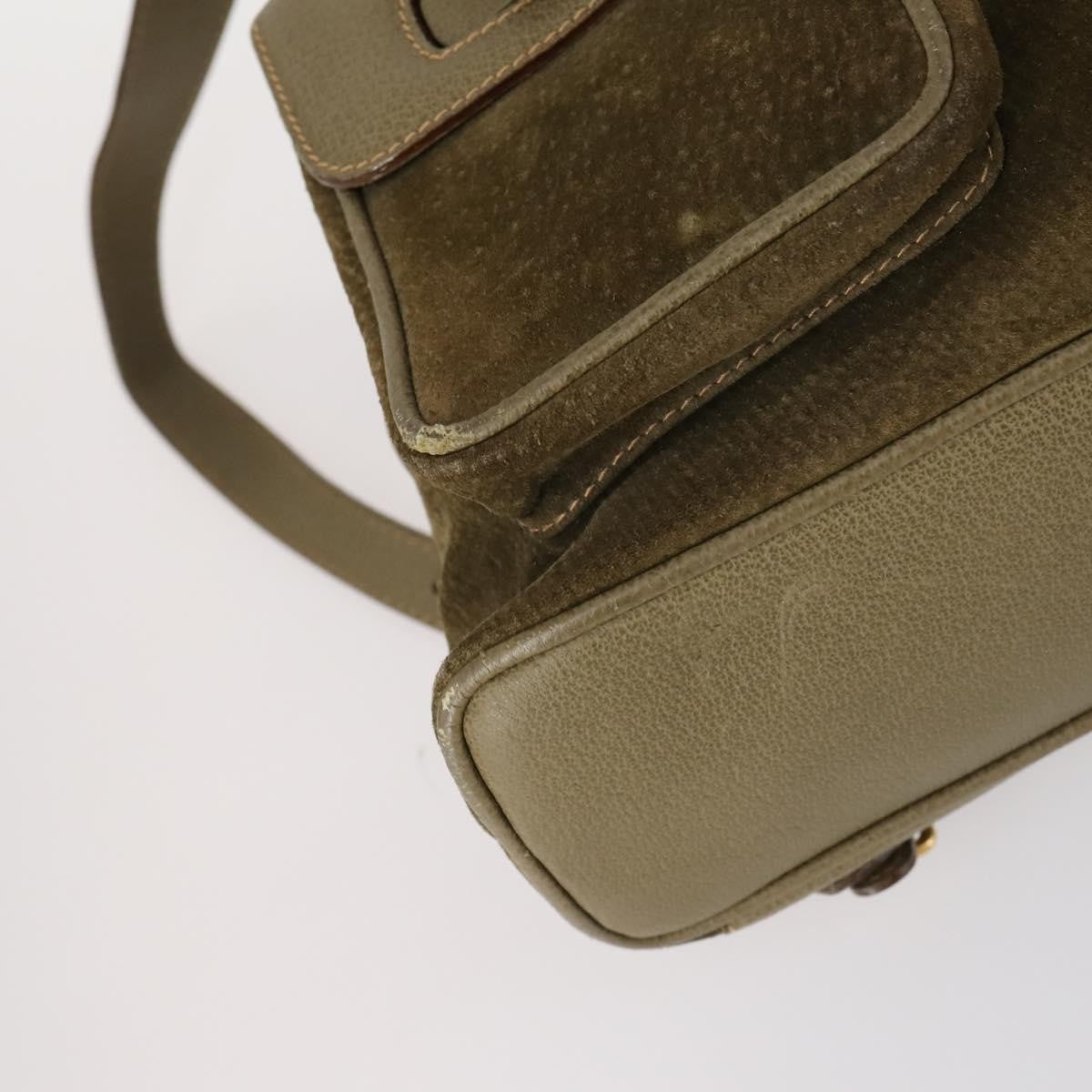 Gucci Vintage Bamboo Backpack Suede, KHAKI, SUEDE, Backpack