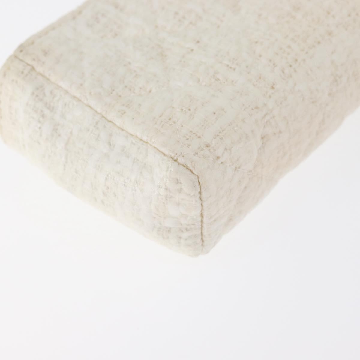 Chanel Vintage Clutch Tweed, White, Tweed, Clutch