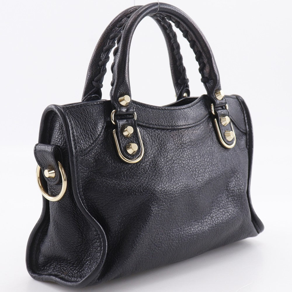 Balenciaga City Classic Metallic Edge Bag Leather, Black, Leather, Handbag