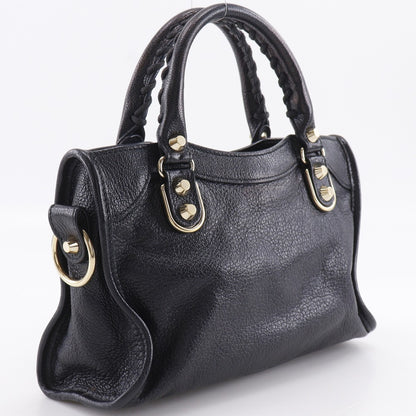 Balenciaga City Classic Metallic Edge Bag Leather, Black, Leather, Handbag