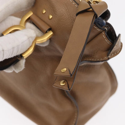 Chloe Marcie Satchel Studded Leather, BEIGE, LEATHER, Handbag