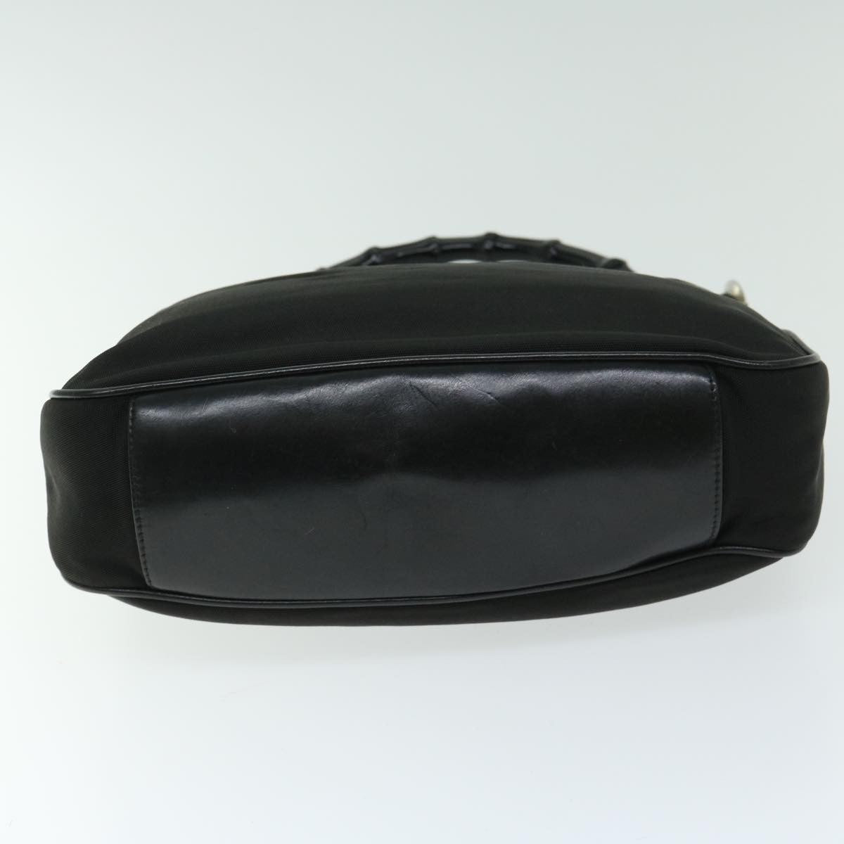 Gucci Vintage Bamboo Handle Bag Nylon, Black, Nylon, Handbag